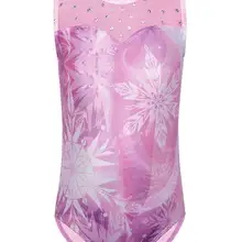 BAOHULU Girls Ballet Leotard Snowflake Print Gymnastics Leotard Teens Practice Outfit Dance Wear Ballerina Bodysuit Jumpsuit