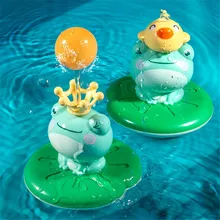 Baby Frog Water Play Bath Toys Electric Spray Water Floating Rotation Sprinkler Shower Game for Toddlers Kids Bathtub Bathroom