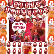 Baby Girl Favors Disney Turning Red Theme Birthday Party Decorations DIY Party Supplies Balloons Wedding Party Decorations Set