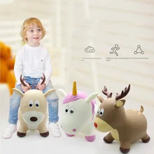 Baby Inflatable Vaulting Horse Small Rocking Horse Baby Kindergarten Rubber Horse Thick Explosion-Proof Outdoor Ride on Toys