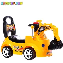 Baby Large Excavator Ride On Toy Balance Walker Simulation Electric Excavator With Music Toys Gift for 2-6 Years Old Kids Toy
