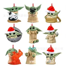 Baby Yoda Christmas Tree Wall Hanging Decoration Door Home Decor Kids Living Room Cartoon Doll Pendant Aesthetic Wind Chime