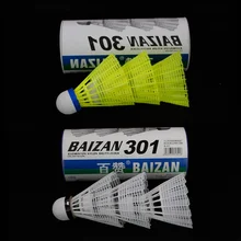 Badminton Shuttlecock Durable and Light Plastic Yellow Nylon Badminton Ball Training Ball Plastic Shuttle Cork Wood Ball Head