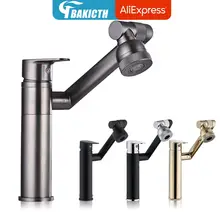 Bakicth 1080 Degree Basin Faucet Kitchen Sink Faucet Bathroom Faucet Mixer Aerator 2 In 1 Black Tap Heated Faucet Gourmet Mixer