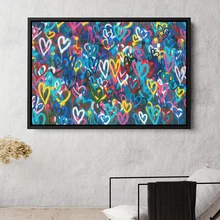 Banksy Hearts Graffiti Canvas Painting Nordic Abstract Colorful Love Sign Poster Print Wall Art Mural Living Bedroom Home Decor