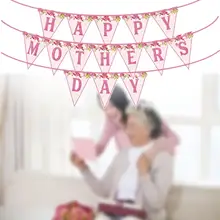 Banners Flags Supplies Decor Happiness Colorful Triangle Flag for Mother'S Day Gifts