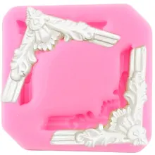 Baroque Corner Bracket Silicone Mold Relief Cake Border Fondant Cake Decorating Tools Candy Resin Clay Chocolate Gumpaste Moulds