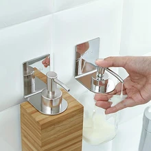 Bathroom Shelf Bottle Holder Hook Hanging Hanger Rack Stainless Steel Wall Mount Shower Dispenser Bathroom Organizer No Drill