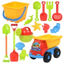Beach Sand Toys Set with Sifter  Water Wheel  Dump Truck  Bucket  Shovels  Rakes  Watering Can  Molds Activity Tool Kit for Kids