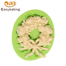 Beautiful Wreath Silicone Fondant Cake Decoration Molds Chocolate Candy Mould Kitchen Baking Tool for Sugarcraft