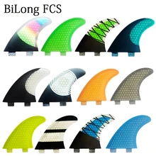 BiLong FCS FINS Surfboard Fins Twin Tri Fin a Set  G5 Size Fiberglass Performance Core with Carbon M Size Surf Fin