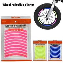 Bicycle Wheels Reflective Stickers Wheel Decals Fluorescent Tap Child Balance Bike Safety Strips Decorations Ride-On Accessories