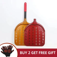 Big Pizza Shovel 12 14 Inch Turning Paddle Hard Anodized  Short Handle Square Pizza Turner Aluminum Pizza peel Nonstick for Oven