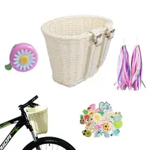 Bike Basket Kids Bicycle Basket Decorative Basket Front Waterproof Woven Children's Bicycle Basket Suitable For Most Children's