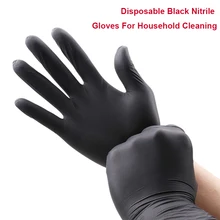 Black Disposable Latex Gloves Oil-Proof Nitrile Gloves for Work Kitchen Household Washing Dishes Garden Cleaning Gloves