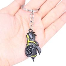 Black Yellow Rumble Bee Super Bee Logo Car Key Ring Key Chain for Challenger Charger Ram 1500 2500 3500 4500