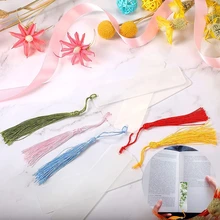 Blank Clear DIY Unfinished Book Markers Rectangle Acrylic Bookmark With Colorful Tassels Ornaments Crafts Decors Bookmark