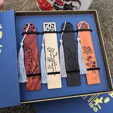 Bookmarks Hollow Book Mark Tassels Carved Wooden Bookmark Natural Handmade Bookmarks Bookmark Set Wooden Bookmark