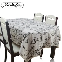 Booksew Map Pattern Rectangular Tablecloth Thick Cover Linen With Lace Dining  Table Cloth For Wedding Party Mantel Home Decor