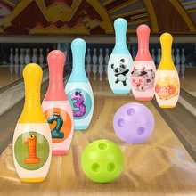 Bowling Game Set Colorful Pattern Bowling Playset for Kids or Parent-child Interactive Indoor Sports Creative Activity