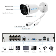 Brillcam Video Surveillance System 5MP 8CH NVR Set H.265 Outdoor Weatherproof Built-in Mic Security Camera System Kits