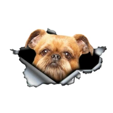 Brussels Griffon Dog Sticker Torn Metal Decal Animal Car Styling Laptop Truck Motorcycle Auto Accessories PVC 13cm*8cm