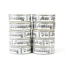 Bulk 10pcs/Lot Decorative German Weekdays Montag Black and White Washi Tapes for Planner Adhesive Masking Tape Cute Stationery