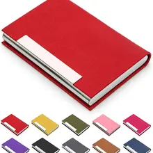 Business Card Holder  Business Card Case Professional PU Leather & Stainless Steel Multi Card Case Business Card Holder Wallet