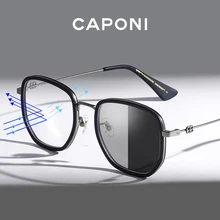 CAPONI Discoloration Eyeglasses UV400 Filter Computer Blue Light Blocking Glasses For Women Pure Titanium Frame Glasses BF0459