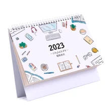Calendar Desk Monthly Planner Office Chinese Desktop Daily Table Schedulesmall Year Tabletop Standing 2023 Calendars Day Mini