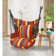 Canvas Hanging Chair College Student Dormitory Hammock with Pillow Indoor Camping Swing Adult Leisure Chair Hanging Swing