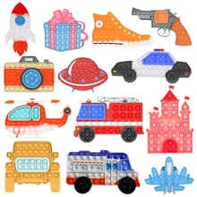 Car Airplane UFO Pop Push Bubble Fidget Toys Adult Stress Relief Squeeze Toy Antistress Soft Pop Squishy Gifts Kids Toy