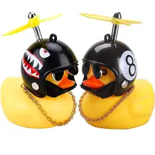 Car Dashboard Decorations Rubber Duck Toy Car Ornaments Yellow Duck Helmet Cool Sunglasses Duck Handsome Duck for Adults Kids