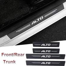 Car Door Sill Scuff Protective Film Interior for Suzuki Alto Logo Threshold Anti Scratch Dirty Tape Stickers Waterproof Decals