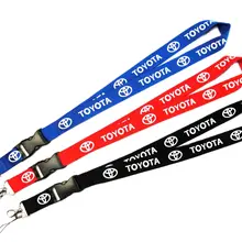Car Keychain Car Logo Long Hang Rope Key Ring Auto Pendant Car Styling For Toyota Prius Avensis Auris Yaris Verso
