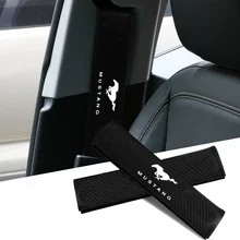 Car Safety Belt Covers Carbon Fiber Seat Belt Case Seat Padded Shoulder Protector Belt for ford Mustang GT SHELBY Accessories