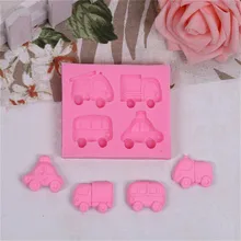 Car Shape Silicone Mold Fondant Chocolate Baking Cartoon Biscuit Molds Cake Candy Mould Cake Decorating Tools