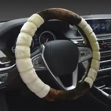 Car Steering Fur Cover For Winter Short Plush Non-slip Warm 38cm Car Universal Interior Steering Wheel Covers Car Accessories