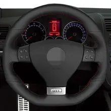 Car Steering Wheel Cover For Volkswagen Golf 5 Mk5 GTI VW Golf 5 R32 Passat R GT 2005 DIY Microfiber leather