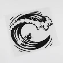 Car Sticker Personality Surf Surfing Ocean Wave Vinyl Decal Car Body Window Decoration Decal 15CM