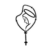 Car Sticker Rosary Virgin Mary Fatima Vinyl Catholic Paper Decal Catholic Religious Virgin Latina Waterproof Sunscreen PVC15CM