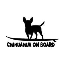 Car Sticker Vinyl Car Sticker Chihuahua On Board Funny Dog Breed Car Window Decal Black/Silver 16.2X9.4CM