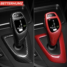 Carbon Fiber ABS Car Gear Shifter Knob Cover Trim Sticker For BMW Series 1 3 4 5 F10 F30 F20 F31 F32 F36 F34 F22 X3 F25 X5 F15