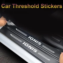 Carbon Fiber Car Door Sill Trunk Protective Strip Threshold Anti Scratch Decals Dirty Tape for Suzuki IGNIS Logo Accessories