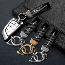 Carbon Fiber Car Keychain Zinc Alloy Keyrings Leather For Lexus IS250 IS200 CT200h GS300 LS430 RX450h LX570 IS300 ES RX LS IS NX
