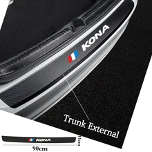 Carbon Fiber Car Rear Bumper Protection Sticker For Hyundai KONA 2020 2019 Decals Vinyl Interior Auto Accessories