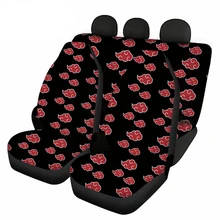 Cartoon Anime Akatsuki Printed Universal Protector Front And Back Car Seat Covers Cozy Vehicle Seat Cover Auto Decor For Men