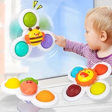 Cartoon Baby Fidget Spinner Toy for Children Restless Rotating Rattles Baby Toys 0 12 Months Suction Cup Spinning Top Gyroscope