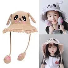 Cartoon Ears Press Air Cute Bag Moving Up Down Hat Girl Kids Summer Bucket Cap for kids and adult