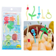 Cartoon Fruit Fork Set Small Portable Sweet Mouth Fork Toothpick Bento Lunches Party Decoration Snack Cake Dessert Pick